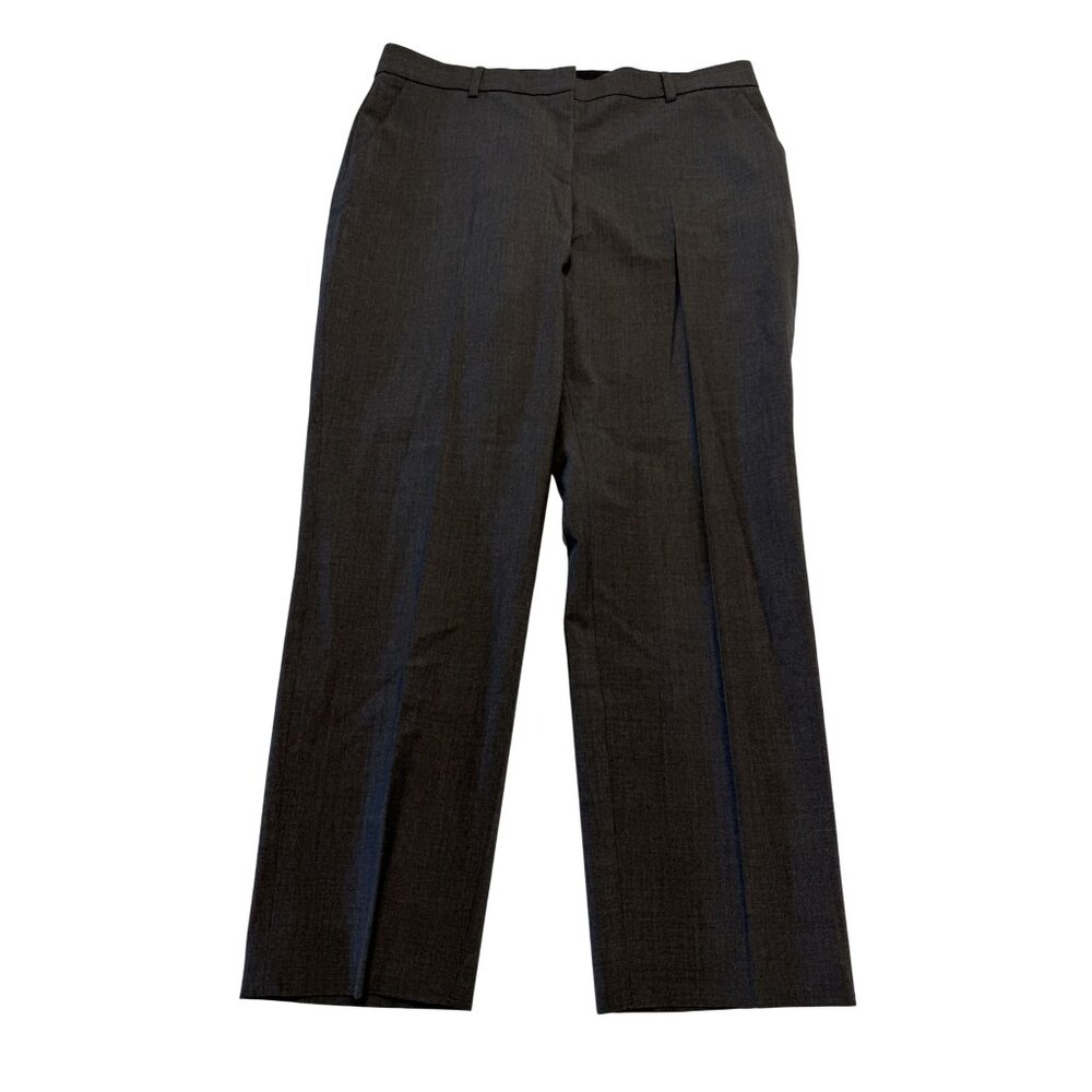 Theory Treeca Slim Cropped Dark Grey Good Wool Dress Pants Trousers Women's 8